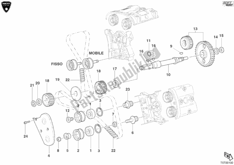 Toutes les pièces pour le Courroie De Distribution du Ducati Superbike 998 RS 2002